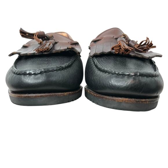 ALLEN EDMONDS Nashua Tassel Loafer Pebbled Leather in Brown & Black Mens Sz. 8.5 - Picture 12 of 16